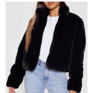 Express Black Faux Fur Jacket Cozy Chic Outerwear